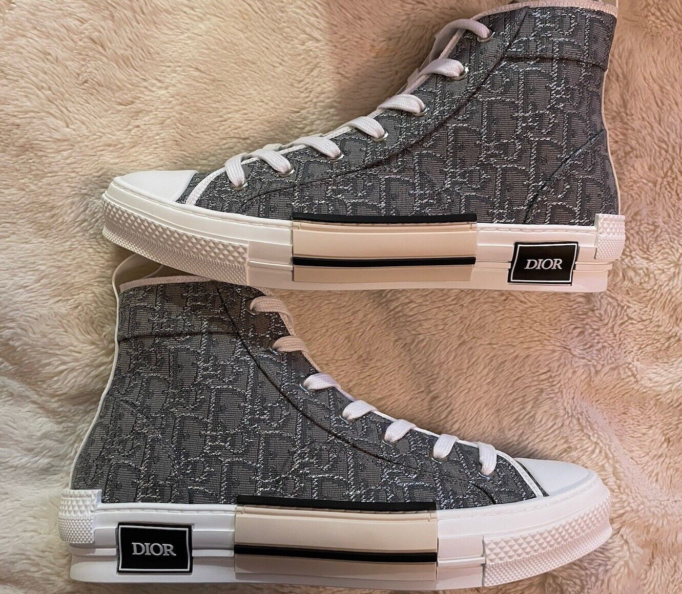 Dior B23 Ruthenium Jacquard Men’s High Top Sneakers Trainers EU 43 UK 9 *NEW*