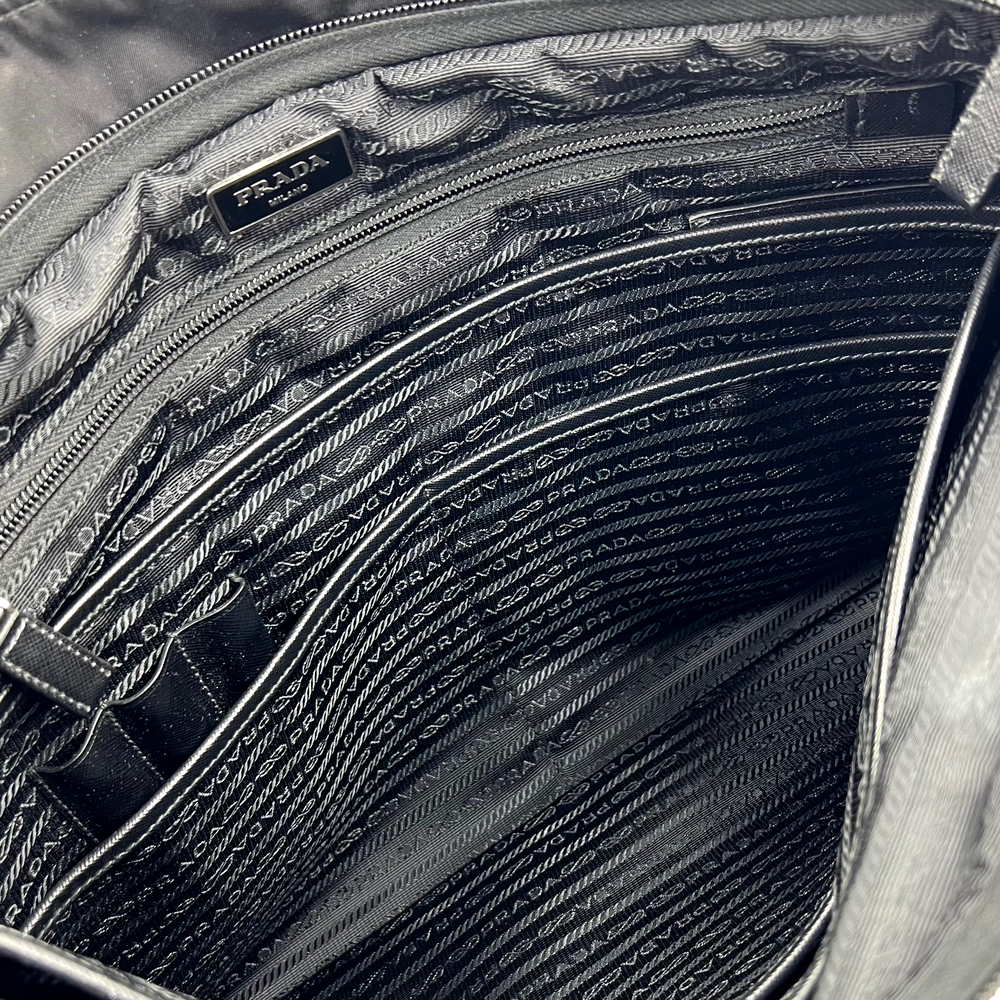 PRADA Black Nylon Simple Classic Briefcase