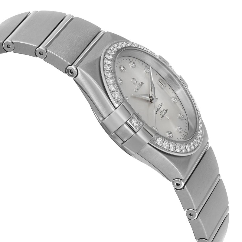 Omega Constellation Steel Diamond Silver dial Women's Watch 123.15.35.20.52.001-