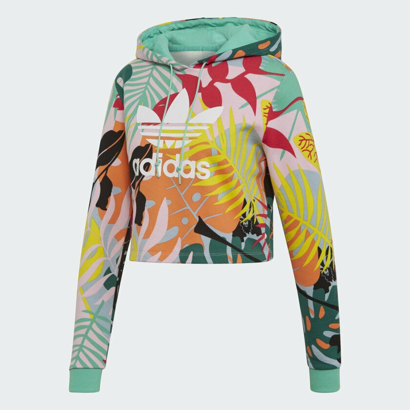 NWT Adidas Originals Women's Tropicalage Cropped Hoodie FH7992
