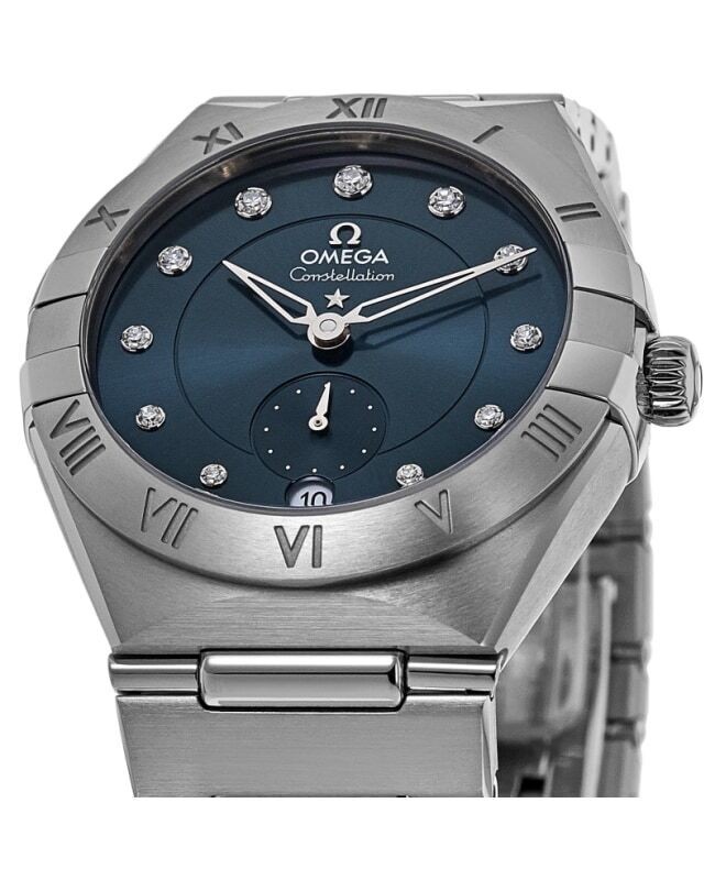 New Omega Constellation Star 27mm Blue Women's Watch 131.10.34.20.53.001