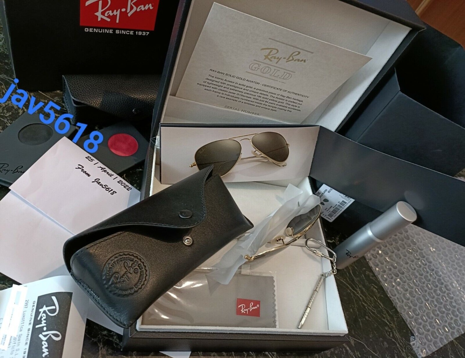 Ray-Ban pilot 3025 K Solid Gold 18k Limited 84 Rare, brand-new, intact and unique pilot * * *-