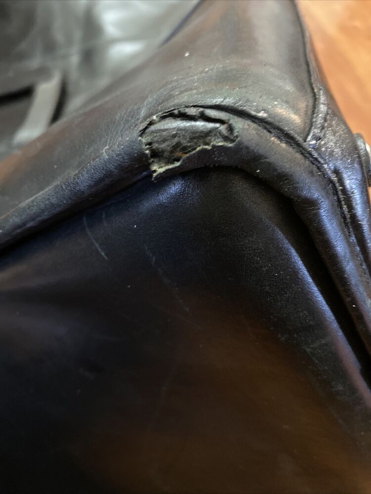 Glaser Designs Black Leather Large Litigation Bag/Traveler’s Briefcase + Strap