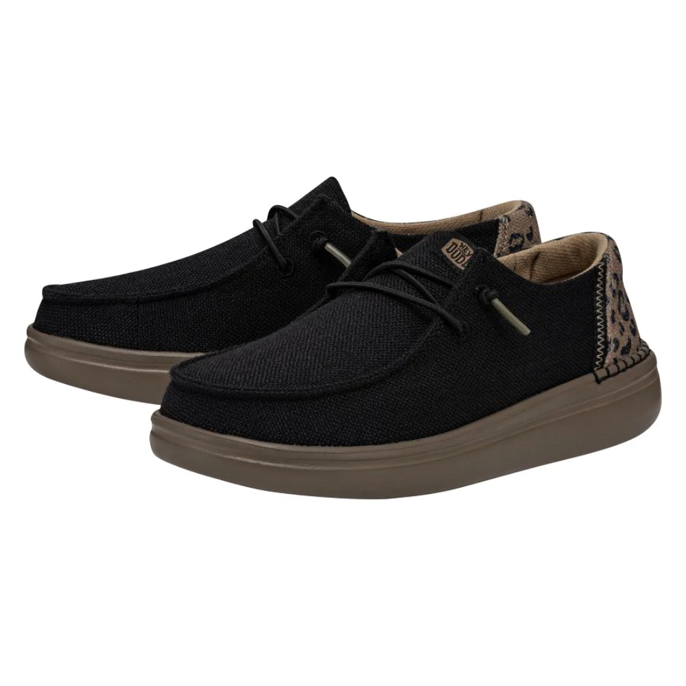 Hey Dude Wendy Rise Leo - Black | Women's Shoes | Women's Slip on Loafers