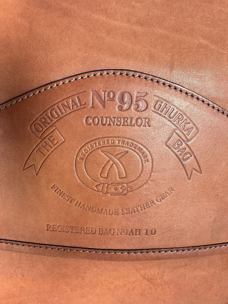 Ghurka #95 Chestnut Too Handle Leather shoulder bag Briefcase