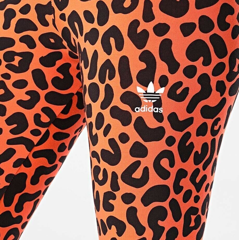 Adidas Original X RICH MNISI CHEETAH Printed Tights Orange/Multi Color HC4477-