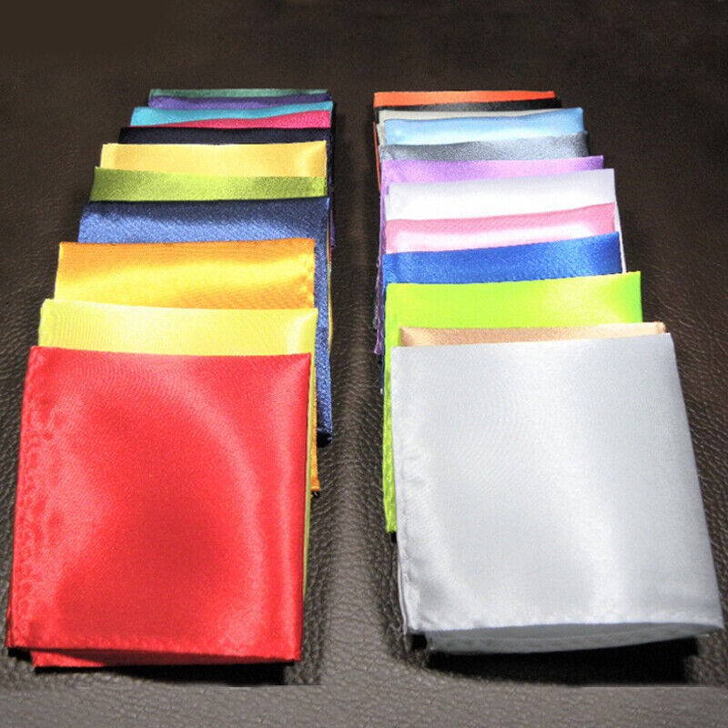 Men Square Towel Silk Satin Handkerchief Wedding Party Suit Pocket Accessories