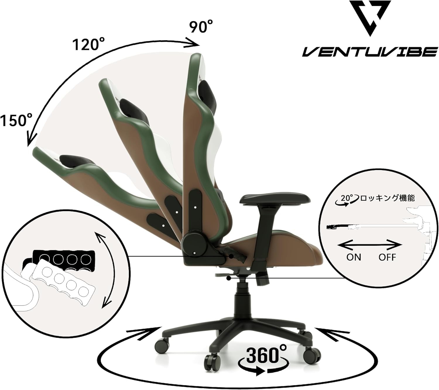 Ergonomic Gaming and Office Chair with Memory Foam Pillow, 4D Adjustable Armrests, PU Leather Reclining High Back Comfort Computer Chair