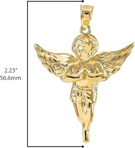 FDJ Religious Jewelry 10K Gold Angel Heaven Guardian Pendant