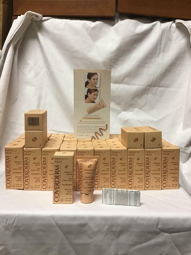 55 NIB COVERDERM PERFECT FACE # 9 WATERPROOF MAKE-UP SPF 20 SUNBLOCK 1.05oz 30ml