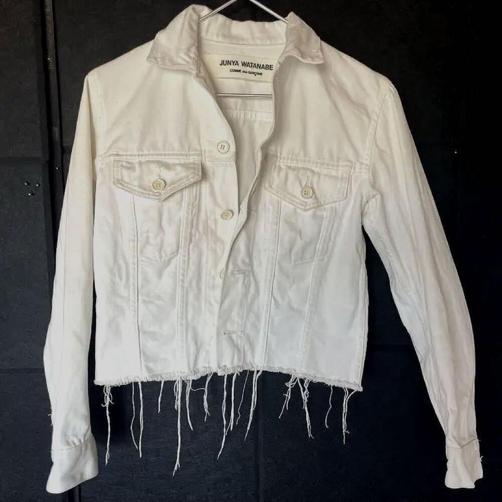JUNYA WATANABE COMME des GARCONS White Denim Jacket Jean Jacekt Women size JP-S
