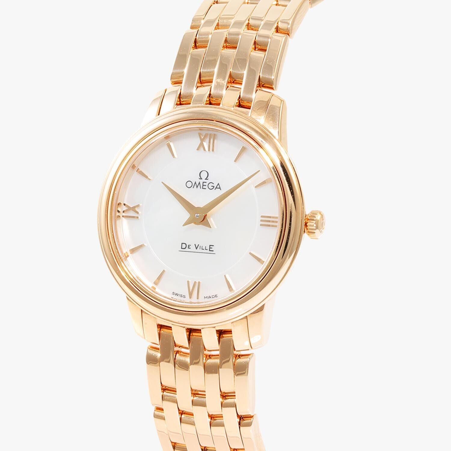 Omega DeVille Prestige 18ct Rose Gold 27.4mm Quartz 424.50.27.60.05.002-