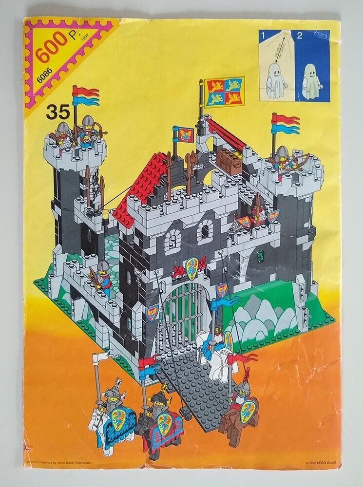 vintage LEGO 6086 Black Knight's Castle with instructions, incomplete, RARE