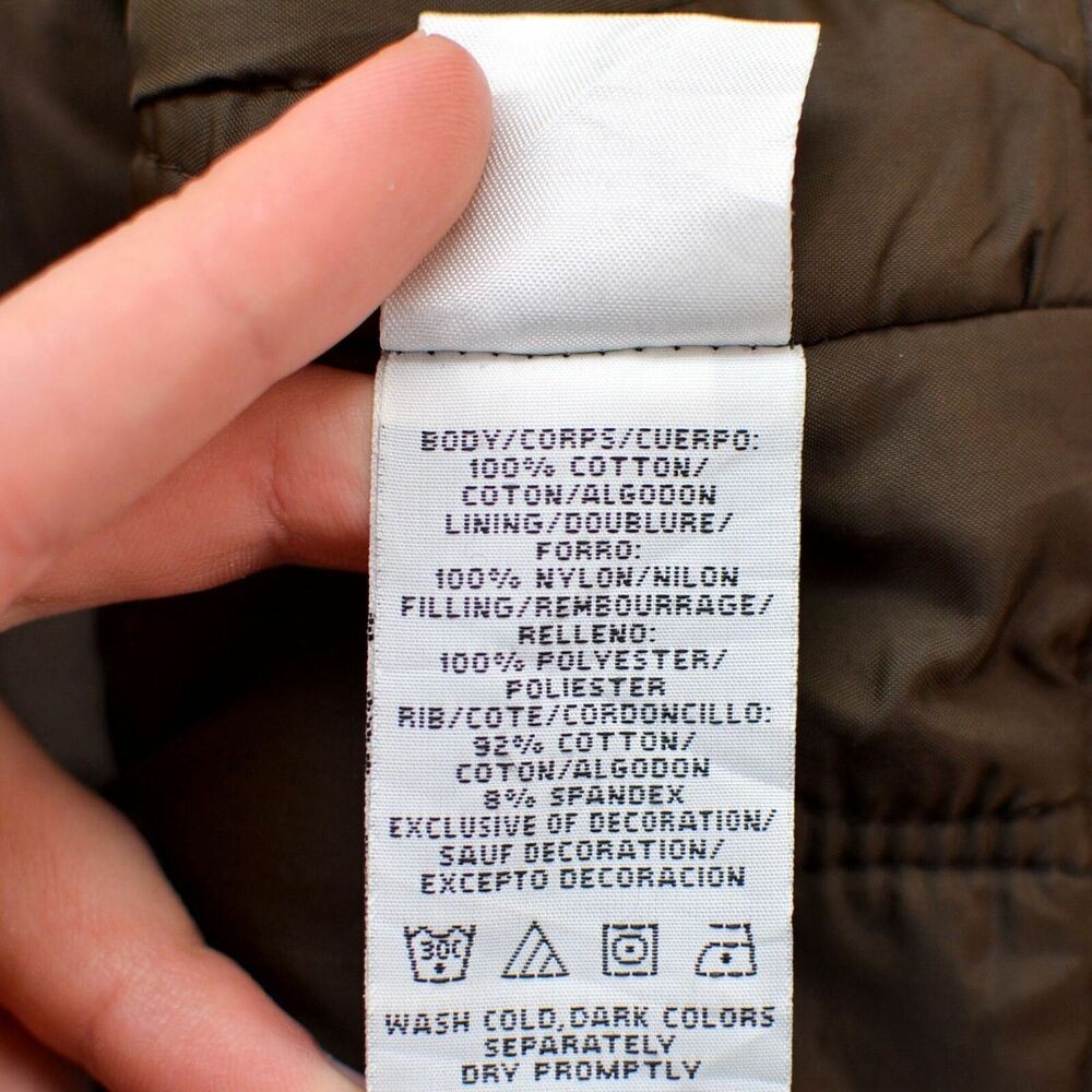 Tommy Hilfiger woman Denim Cherry jacket lady Brown Padded Lined S Small Genuine