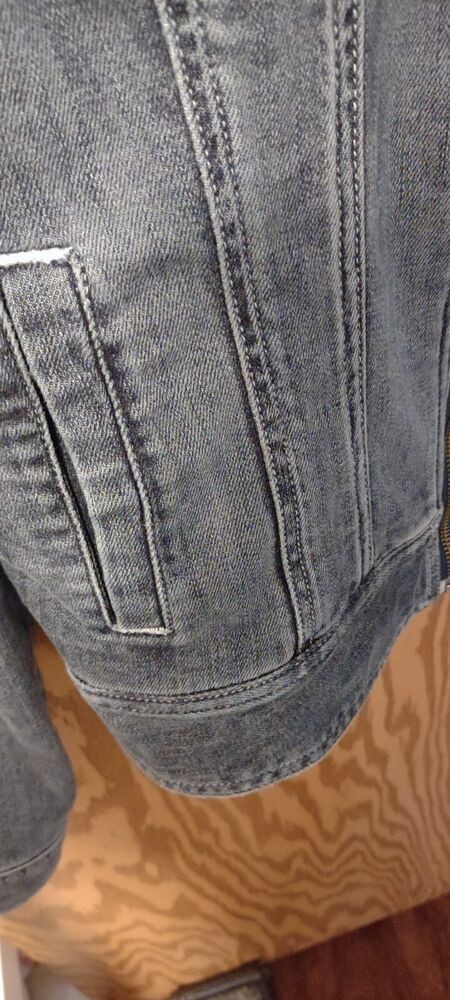 Vintage Women Harley-Davidson Denim Jacket Embroidered Zip Up sz L #99065-08VW