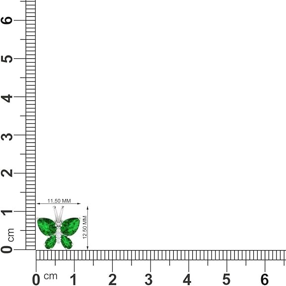 Diamondere Natural Certified Gemstone and Diamond Butterfly Small Necklace in 14k White Gold | 1.04 ct Pendant on Chain