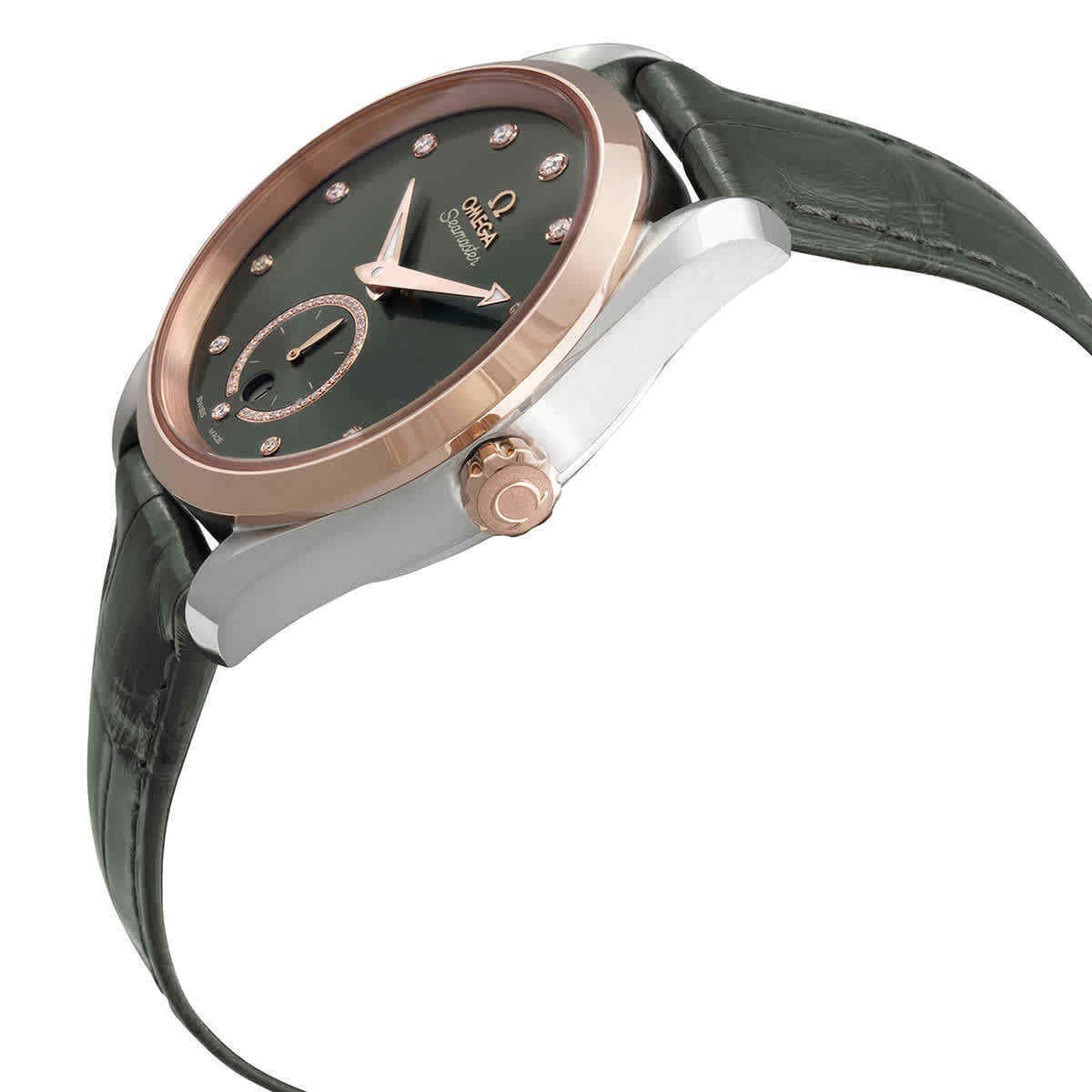 Omega Seamaster Automatic Chronometer Diamond Green Dial Ladies Watch