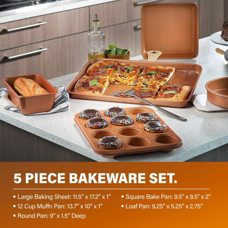 Gotham steel 20-piece nonstick cookware and baking set-3 colors to choose from