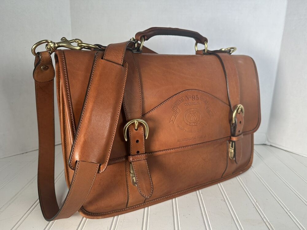 Ghurka #95 Chestnut Too Handle Leather shoulder bag Briefcase