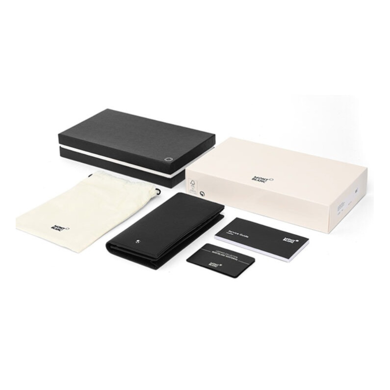 MONTBLANC Genuine 113207 Sartorial 12cc Long Wallet Men's Vertical Wallet Black-