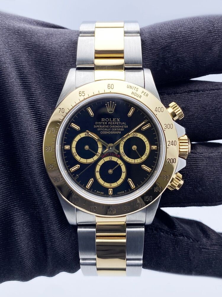 Rolex Daytona 16523 Zenith Black Dial "Inverted 6" Mens Watch