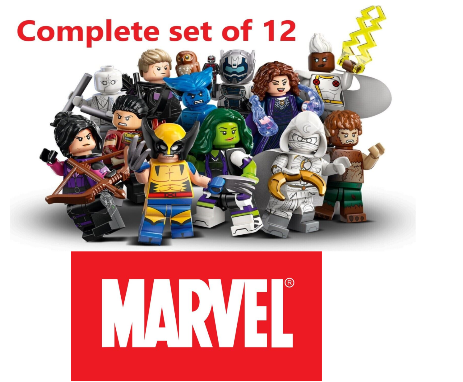 Complete Set of (12) Lego 2023 Marvel Series 2 Minifigures 71039