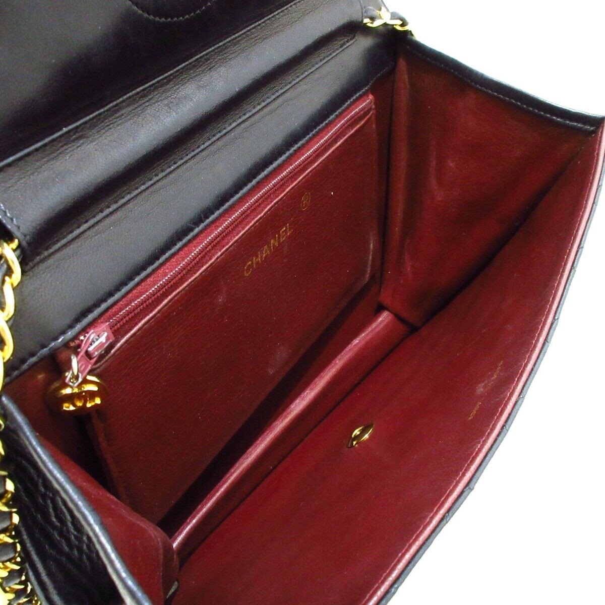 正品香奈儿单翻盖 Matelasse A03570 黑色羊皮女式单肩包-