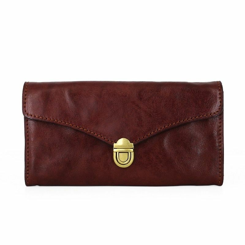 Leather Long Men Handbag Hasp Closure High Quality Vintage Travel Purse Wallet