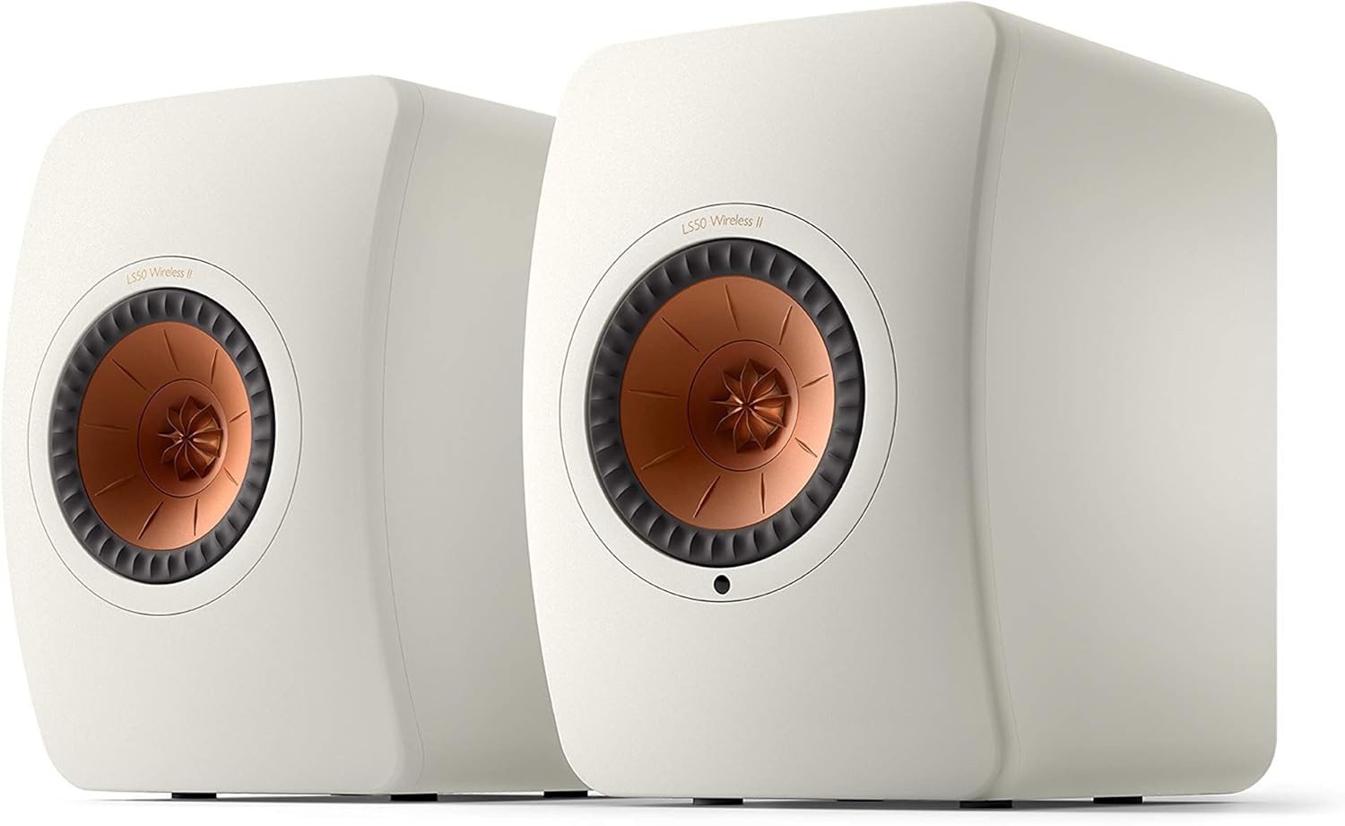 KEF LS50 Wireless II Powered Bookshelf Speakers - Pair (Mineral White)