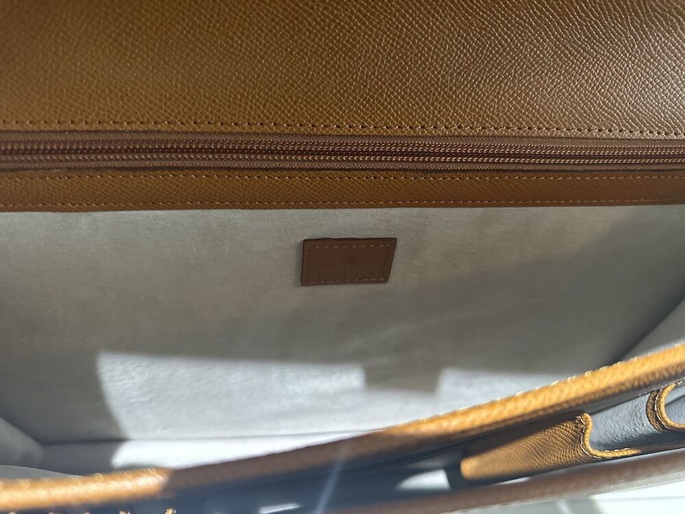 NEW ROLEX BRIEFCASE / LAPTOP CASE/ DOCUMENT BAG CARAMEL GRAINED LEATHER