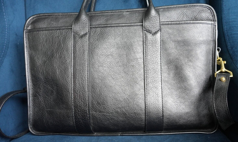 Lotuff Leather Zip-Top Briefcase, made in USA, genuine leather