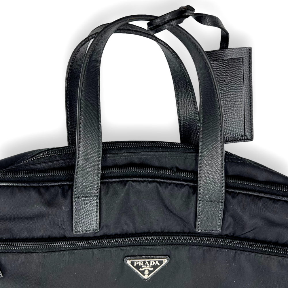 PRADA Black Nylon Simple Classic Briefcase