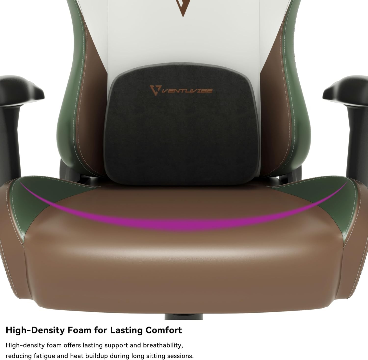 Ergonomic Gaming and Office Chair with Memory Foam Pillow, 4D Adjustable Armrests, PU Leather Reclining High Back Comfort Computer Chair