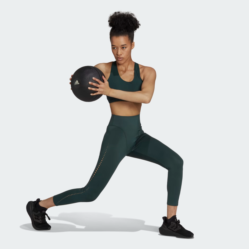 Women's Adidas Optime BOA 7/8 Training Leggings Shade Green-