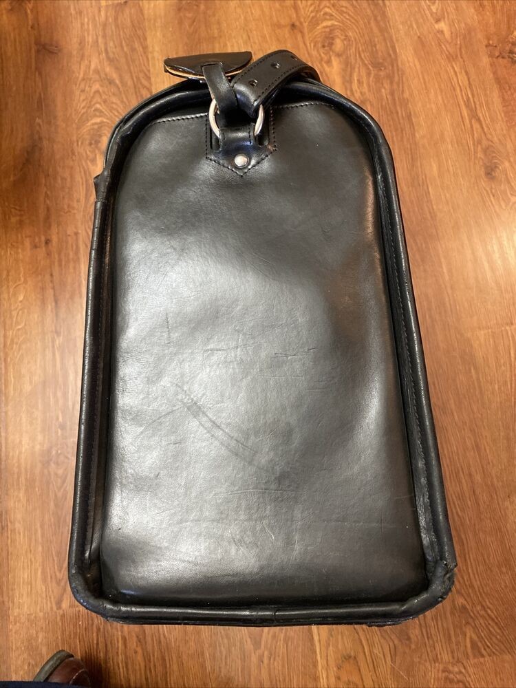 Glaser Designs Black Leather Large Litigation Bag/Traveler’s Briefcase + Strap