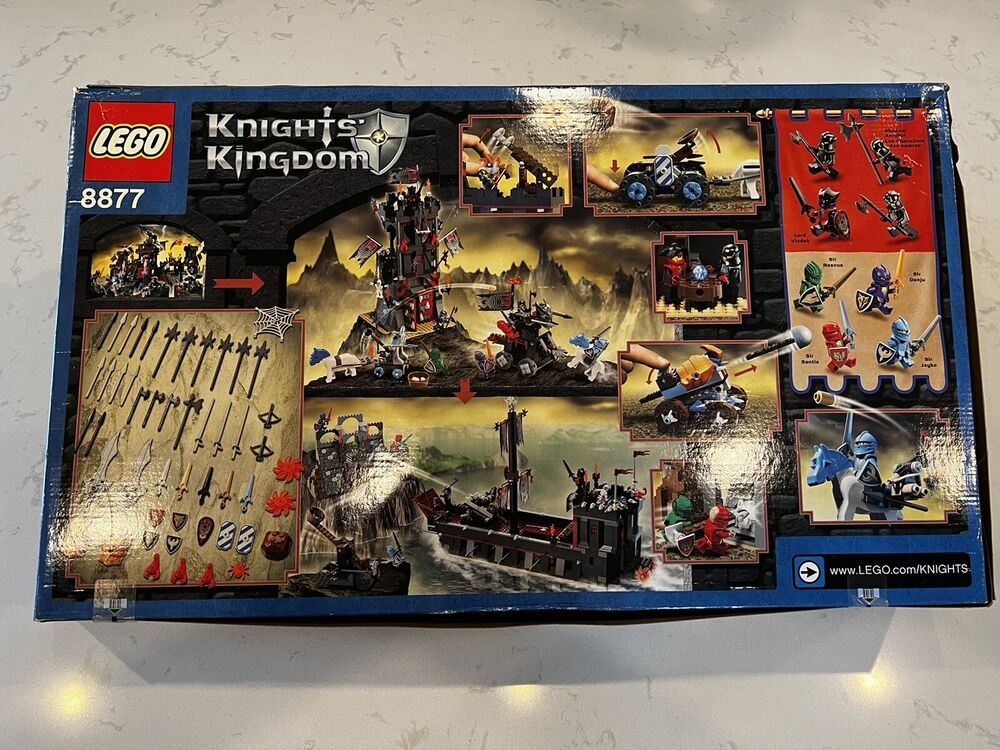 LEGO 8877 Vladek's Dark Fortress OPEN BOX 100% COMPLETE Knights Kingdom Castle