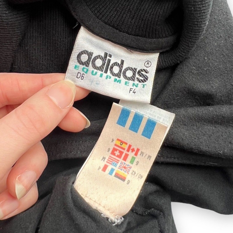 Womens Vintage Adidas Turtle Neck Top Black Long Sleeve High Neck