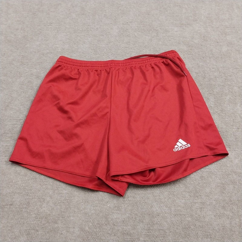 Adidas Aeroready Women's Medium 12-14 Red Elastic Waist Sports Shorts-
