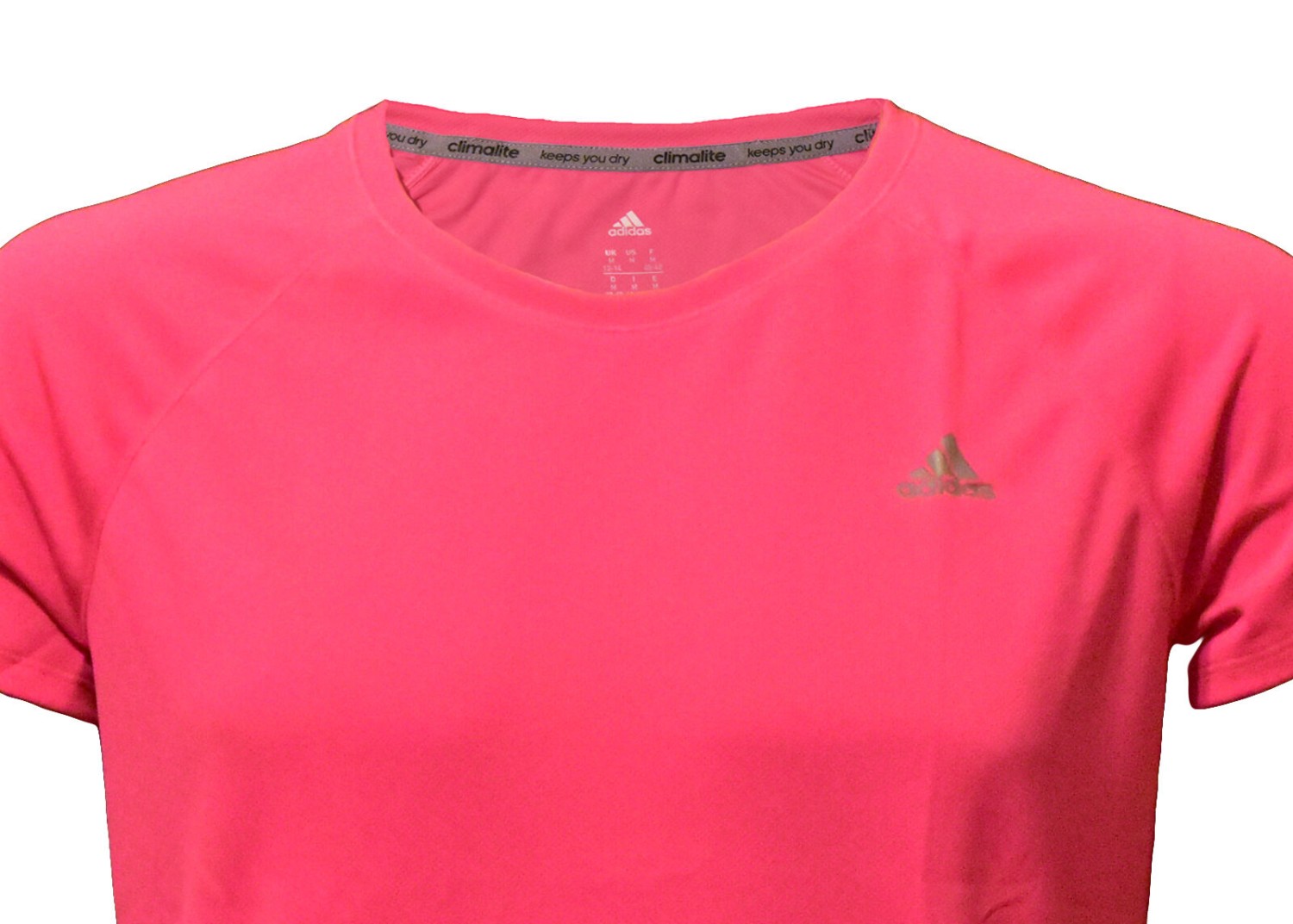 Adidas women's running Climalite sports gym performance pink T-shirt-