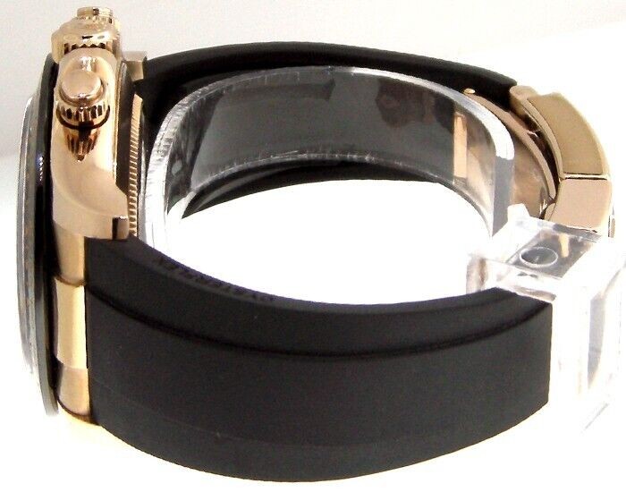 Rolex Daytona 116515ln 18k Everose Gold Black Dial Rubber Oysterflex 116515