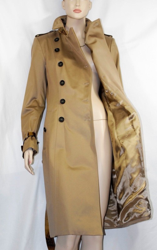 Burberry Prorsum 10 12 44 Crocodile Belt Cotton Trench Coat Women-