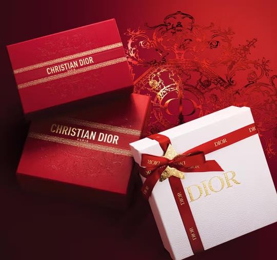 Dior Flower Red Lip Gift Box Perfume Lipstick Gift J'adore Women's Perfume 50ml + Blue Gold 999 Velvet 50ml