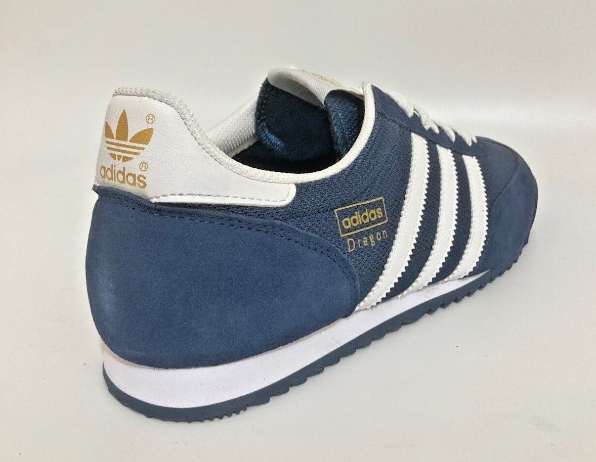 adidas dragon Mens Originals Trainers Uk Size 7 - 12 G50919 NAVY WHITE MET GOLD