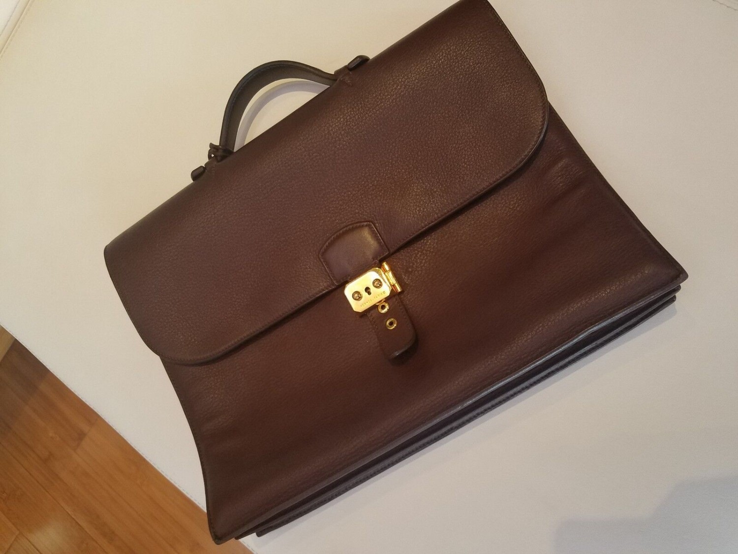 Authentic Hermes SAC is a popular leather handbag briefcase-brown-