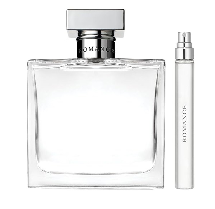 Ralph Lauren - Romance - Eau de Parfum - Women's Perfume Set - Floral & Woody - With Rose, Jasmine, and Berries - Medium Intensity - Bundle with Full Size, 3.4 Fl Oz & Travel Size, 0.34 Fl Oz