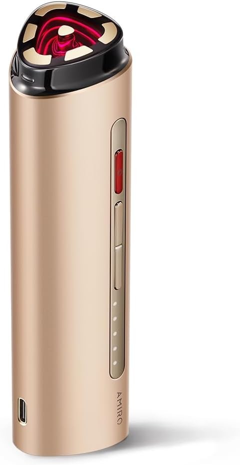 AMIRO R3 Turbine Facial Device, Precision Firming and Fine Line Smoothing Tool for Full Face, Eyes and Jawline Home Treatment - Gold