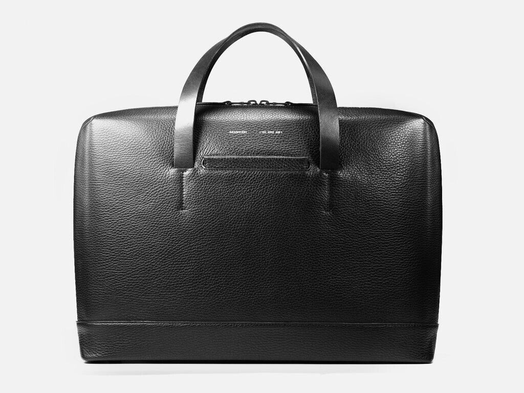 Grams28 155 Black leather Briefcase