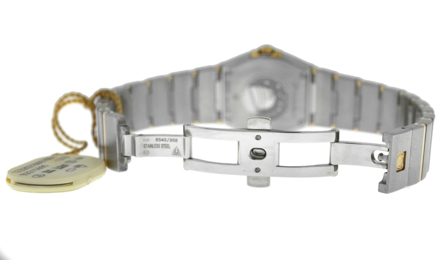 Omega Constellation 123.20.27.60.57.001 Diamond 18K Gold Steel 27mm Quartz Watch-