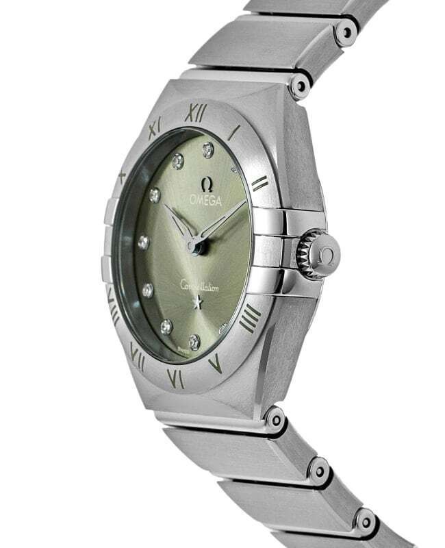 New Omega Constellation Quartz 28 MM Green Women's Watch 131.10.28.60.60.001