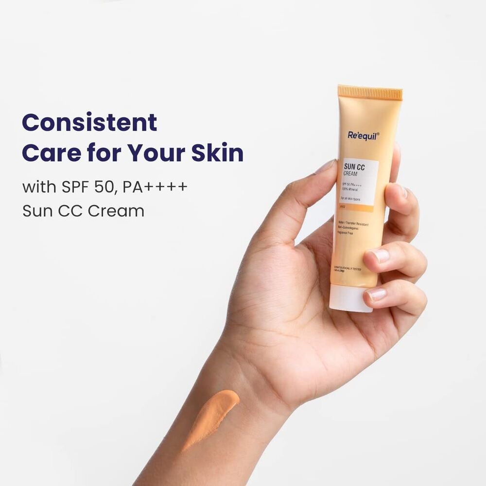 RE' EQUIL Sun CC Cream SPF 50 PA++++ 100% Mineral UV Filter, CC Cream ,30g